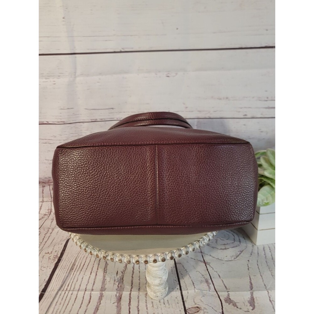 Vera Pelle Genuine Leather•Pebbled•Tassel Burgundy Shoulder Bag•Made In Italy - Picture 5 of 10